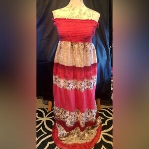 Strapless Long Cotton Sundress from Cute Options Size Large